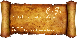Czibók Zakariás névjegykártya
